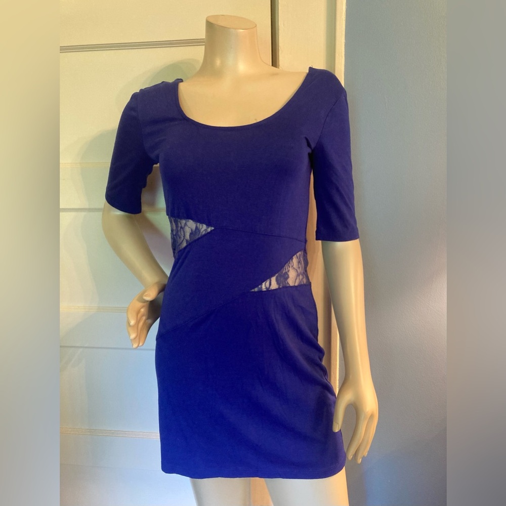🐟Derek Heart Blue Mini Bodycon Dress 2010s Core
